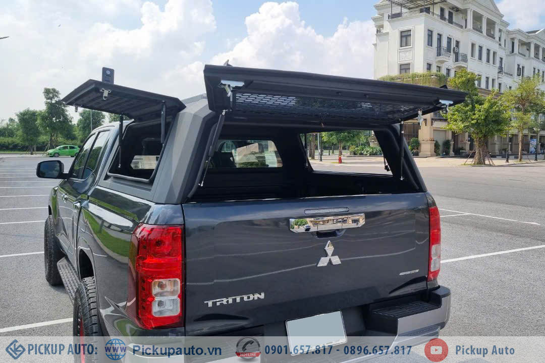 nắp thùng cao bằng nhôm cho xe bán tải triton