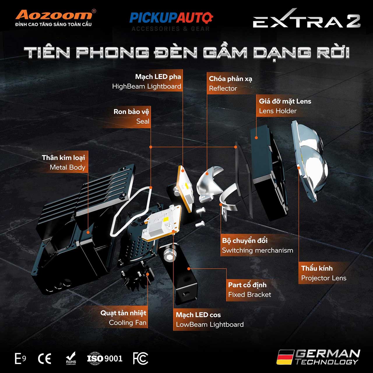 đèn hậu độ xe bán tải Ranger